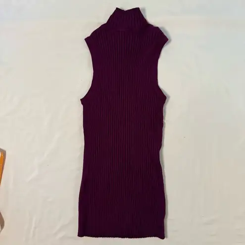 Madewell  Rib Mockneck Sweater Tank Women Size XXS Purple Office Classic Layering