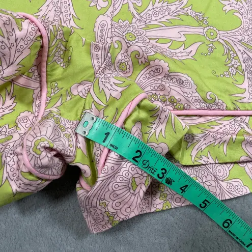 BedHead Pajama Set XL Green Pink Floral Shorts Cotton Sleepwear Loungewear