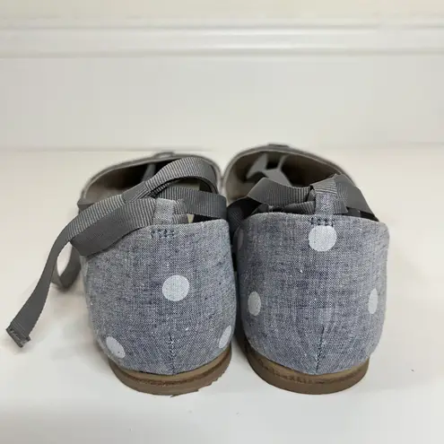 Boden USA Boden Florence Polka Dot Pointed Toe Ankle Strap Flats Gray EU 38/US 7