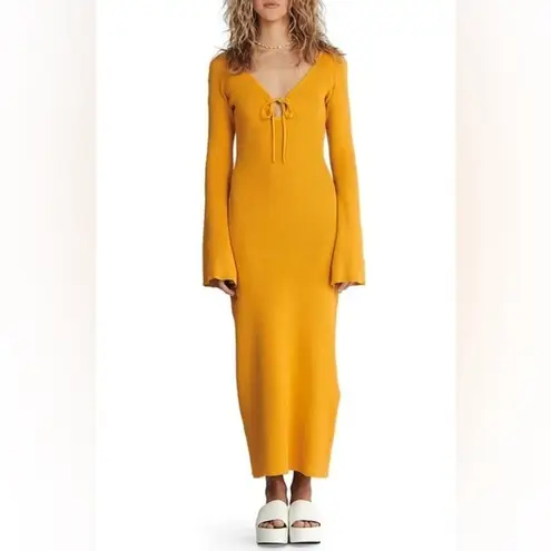 Charlie Holiday Mahalia Knit Dress Golden Size Small NWT