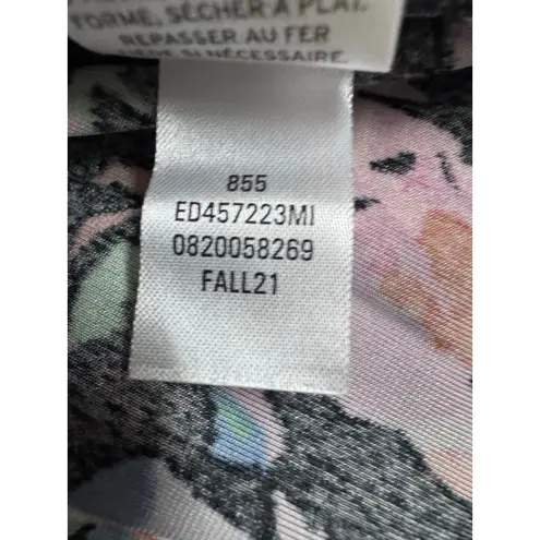 Open Edit Aqua Velvet Cutout Mini Dress Long Sleeve Black Multicolor Print Size Medium