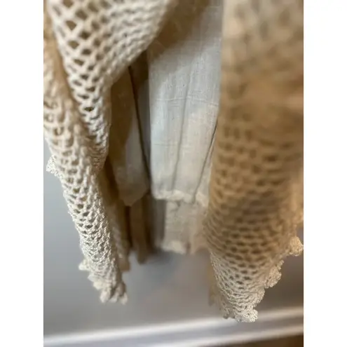 Designed by NT Crochet Maxi Dress Size Medium Cream Boho Hippie Festival Neutral