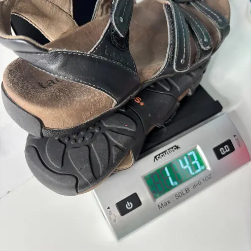 Taos Cleopatra Black Leather Gladiator Sandals Shoes Womens 40 (9) Comfort SEE