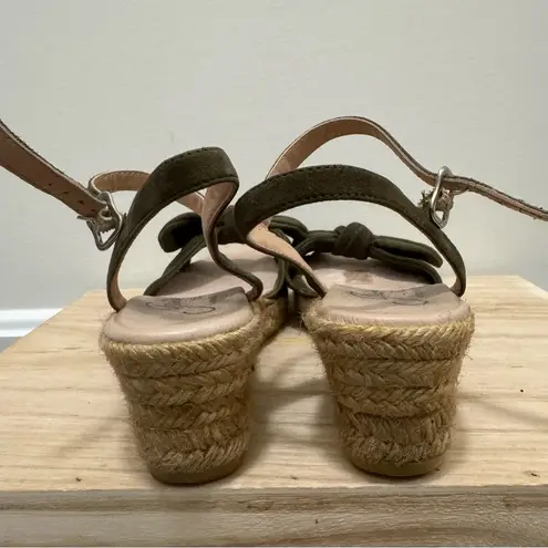 Gaimo Dark Brown Bow Strap Espadrille Wedge Sandals 37/6.5