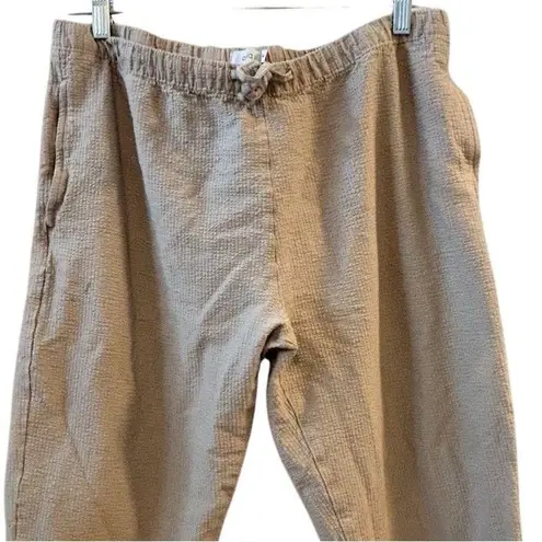 ONIA Women's XL Beige Straight Pants Elastic Waist Casual