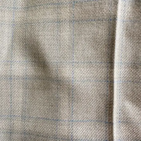 Harve Bernard Vintage Wide Leg Plaid Crop Wool Pants Green Tan Size 14 Academic