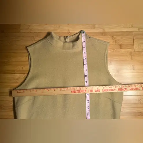 Kenar WomensNeutral Minimalist Crêpe/Tan Wool Blend Sleeveless Midi Dress|Size:8