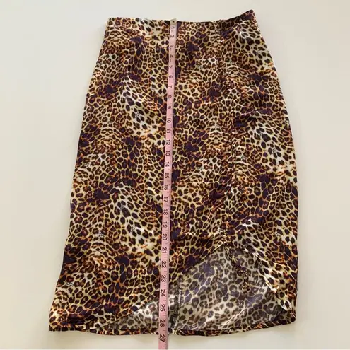 VDM The Label Revolve Stassie Leopard Print Skirt Swim Coverup Women's Small Brown