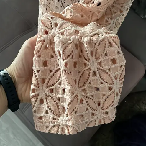 Atmosphere Pink Salmon See Through 3/4 Sleeve Top Size 10