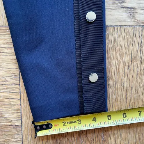 Maje NWT blue slim joggers w/ black contrast piping and chrome buttons Sz 38