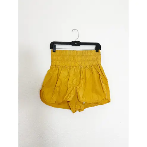 Free People  Movement The Way Home Shorts Size Large High Waisted Active Gold