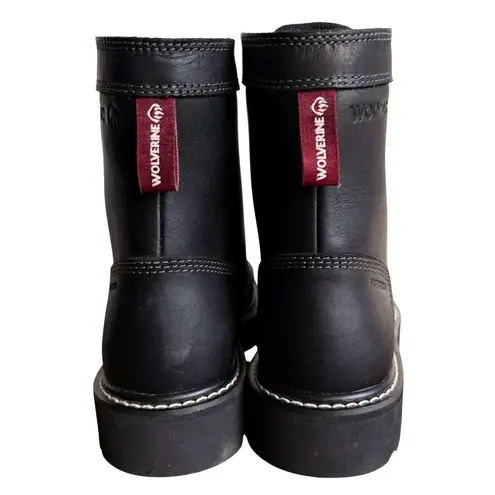 Wolverine NWOB Revival Stacked Heel Soft Toe Boot Women's 7 Black Leather Work