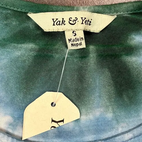 NWT Yak & Yeti Casual Tye Dye Lace Tank Small Blue