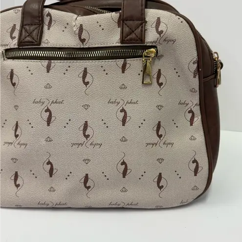 Baby Phat Vintage Logo Satchel Bag Brown Beige Y2K Purse