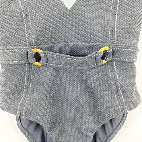 NEW NWT SUBOO KAIA DEEP V ONE PIECE BLACK SWIMSUIT SIZE MEDIUM M