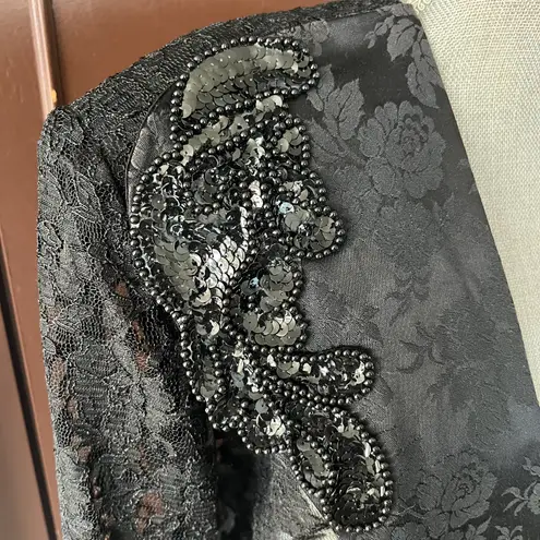 Vintage Dollar USA Black Whimsygoth Lace Blazer Size L