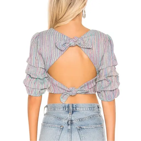 Majorelle  Gabby Crop‎ Top Rainbow Open Back size Extra Small