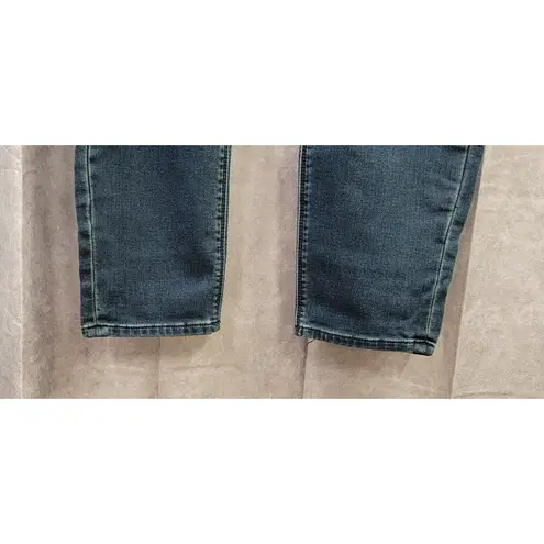 Seven7 Blue Skinny Distressed Embroidered Stretch Jeans Denim Women's Size 14