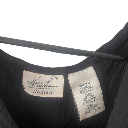 Kathie Lee Collection Kathie Lee Vintage 90s Women's XL Witchy Goth Grunge Black Top