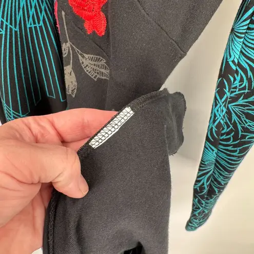 Desigual Artsy Collage Floral Bicycle Dress Womens Small Black Cotton