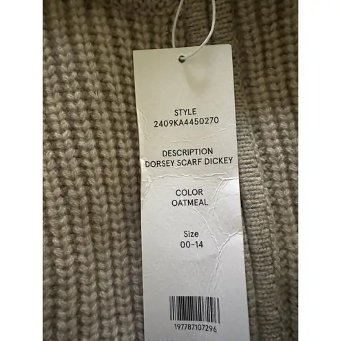 Veronica Beard Dickey tan Brown NWT NASSAU OATMEAL Wool Scarf sweater Vest