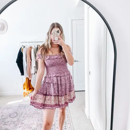 Spell & The Gypsy Collective Spell & The Gypsy Dahlia Purple Floral Mini Dress