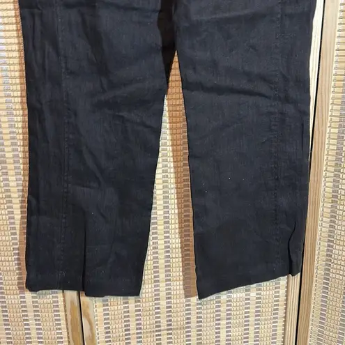 Whitewash Black 100% Linen Dressy Pants Slacks Size 8 Natural Fibers
