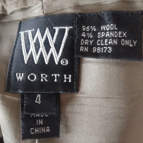 Worth 4 Wool Knee Length Kick Pleats Skirt in Taupe Brown