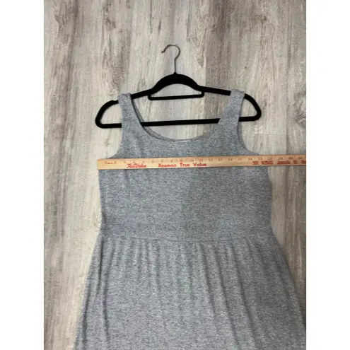 Daily Ritual Maxi Dress Sleeveless Casual Tiered Knit Heathered XL Gray