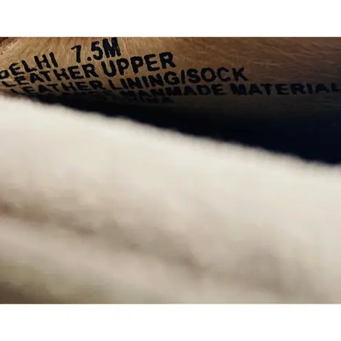 OTBT Women's Delhi Suede Leather Strappy Cone Heels Sandal Tan Size 7.5