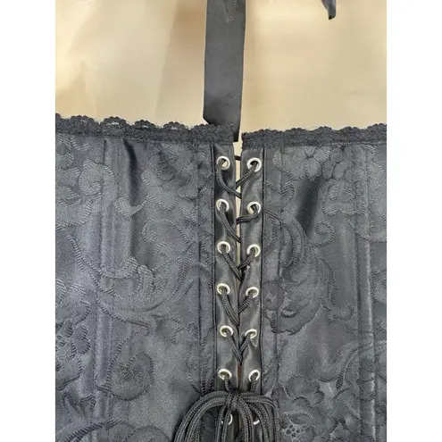 Fredricks of Hollywood Victorian Whimsigoth Corset Womens 36 Black Floral Lace