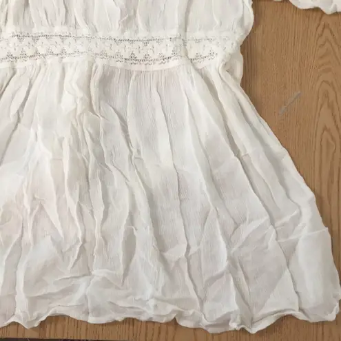 Rainbow Sandals Womens Rainbow Boho Top With Tie Lightweight Cotton Soft Ivory Size Large - Image 3