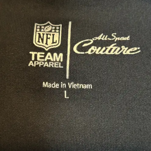 NFL Baltimore Ravens All Sport Couture Womens Black Snakeskin Quarter Zip Large