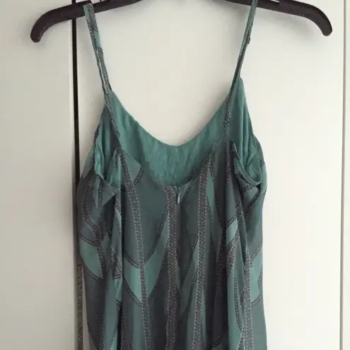 Forever 21 Mint Sage green & black paisley chain print maxi dress