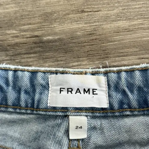 frame denim Frame The Low Boot Women’s Jeans Light Wash Raw Hem Size 24