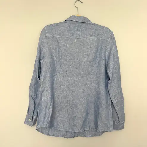 Valentina’s NWT NEW VLTs By Linen Chambray Light Blue Button Down Shirt