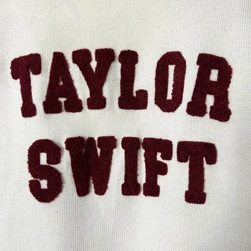 Taylor Swift Red Era Varsity Knit Cream Pullover Sweater Size Medium