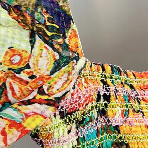 Hemant & Nandita Aroha Dress Tropical Midi size Small Orange