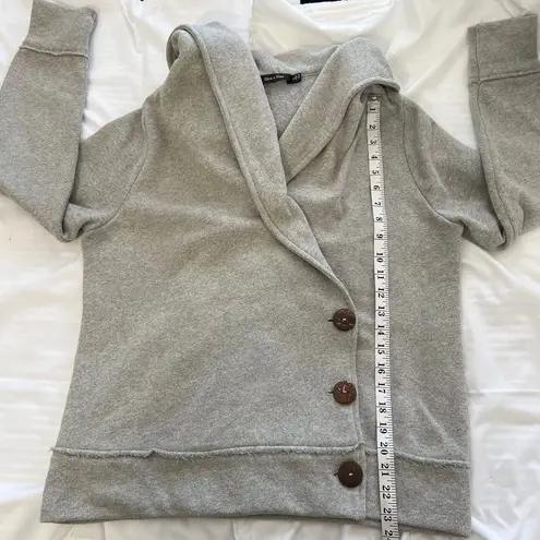 Doe & Rae Gray Hooded Button Front Cardigan Sweater Jacket Cozy Cotton Blend-L