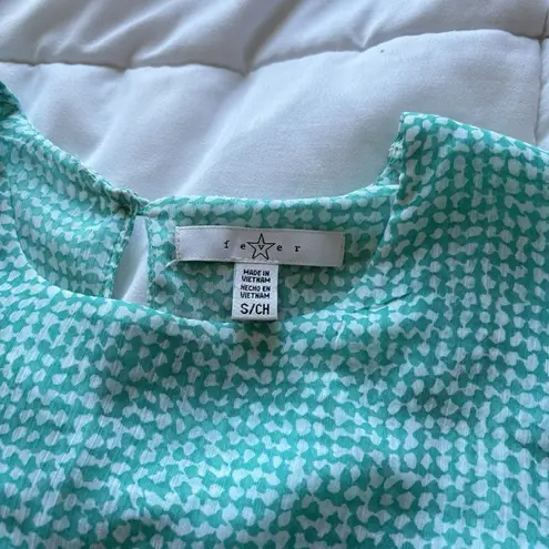 Fever Womens Size Small Tank Top Green Layered Blouse Sleeveless Button