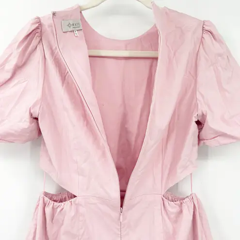 WAYF Womens Barbiecore Going Out Puff Sleeve Side Cutout Mini Dress Size S Pink