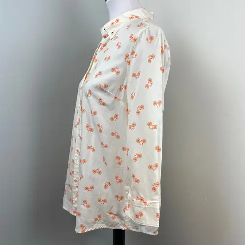Anthropologie  Postmark Bicycle Print Button Down Size 8
