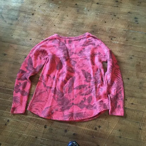 Soft Surroundings floral oversized long sleeve pink top