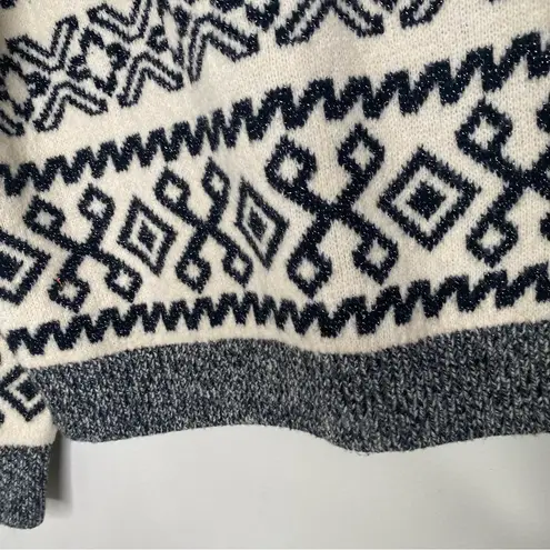 A New Day Fair Isle Mock Neck Cheers Chunky Knit Sparkle Sweater in XS Black - Image 10