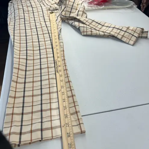 Anthropologie The Essential Collection by  Pants Womens 14 TALL Beige Multi Check