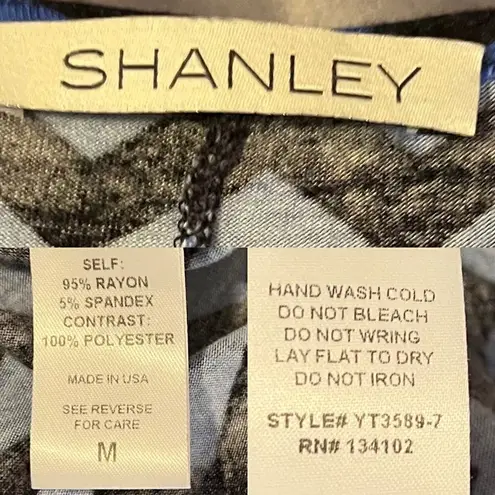 Shanley Chevron Mesh Back Casual Long Sleeve Top Hi Lo Hem Royal Blue Black M Size M