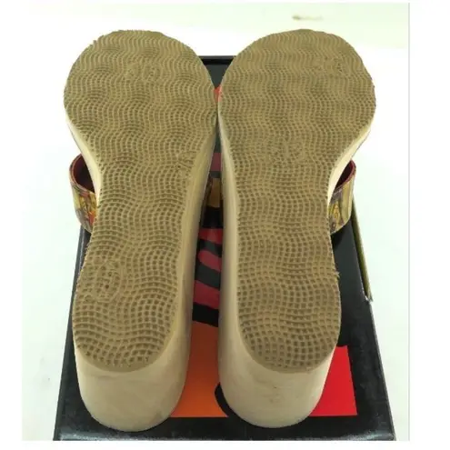 NEW Womens Icon Modern Rose High Heel Wood Wedge Size 10