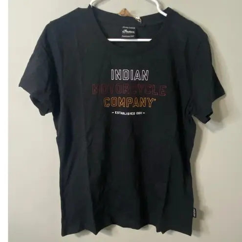 New Indian Motorcycle BK Tri Color Logo Graphic Shirt Size 2XL Black