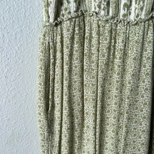 Sim & Sam Jumpsuit Womens Large Floral Smocked Forest Fairy Boho Cottagecore