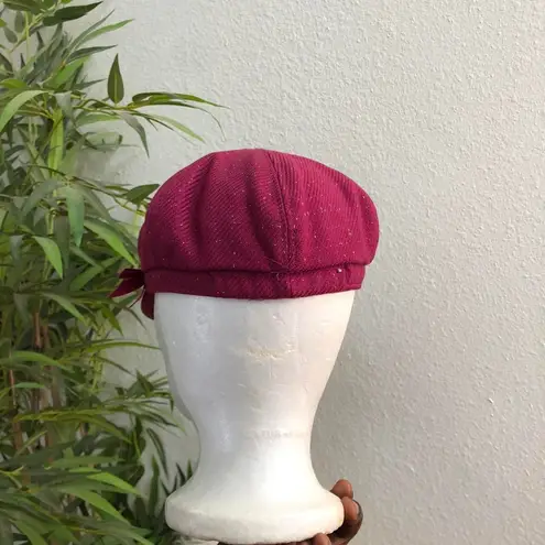 Y2K Coquette Fairycore Pink glittery newsboy baker boy cap hat with bow